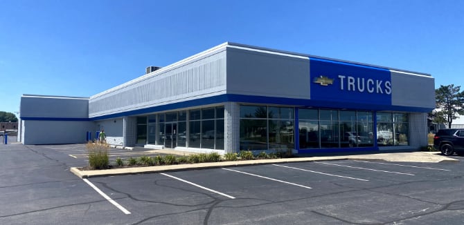 chevrolet dealership exterior painting in naperville